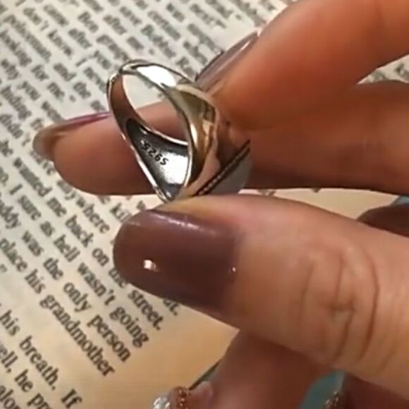 #19 NEW Minimalist 925 Sterling Silver Moonstone Ring - Picture 4 of 5